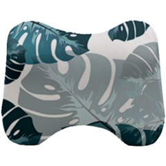 Monstera Leaves Background Head Support Cushion