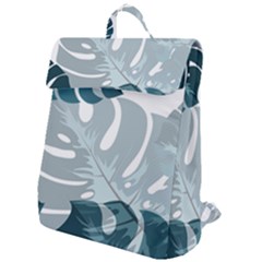 Monstera Leaves Background Flap Top Backpack