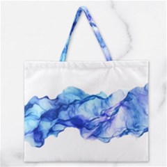 Blue Smoke Zipper Large Tote Bag by goljakoff