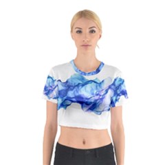 Blue Smoke Cotton Crop Top by goljakoff