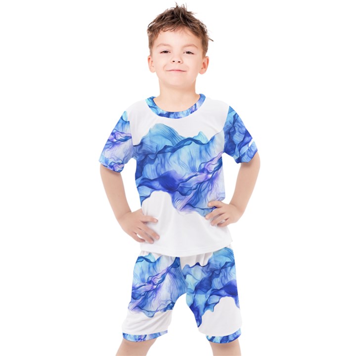 Blue smoke Kids  Tee and Shorts Set