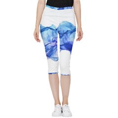 Blue Smoke Inside Out Lightweight Velour Capri Leggings  by goljakoff