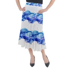 Blue Smoke Midi Mermaid Skirt by goljakoff