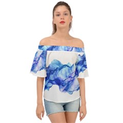 Blue Smoke Off Shoulder Short Sleeve Top by goljakoff