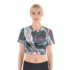 Vector Vivid Marble Pattern 1 Cotton Crop Top by goljakoff