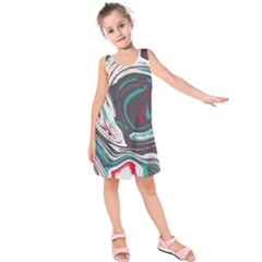 Vector Vivid Marble Pattern 1 Kids  Sleeveless Dress by goljakoff