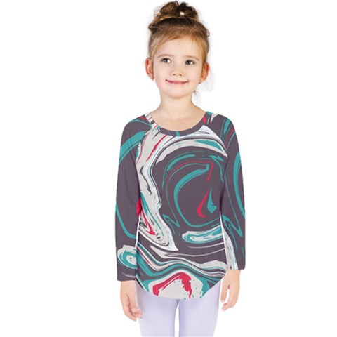 Vector Vivid Marble Pattern 1 Kids  Long Sleeve Tee by goljakoff