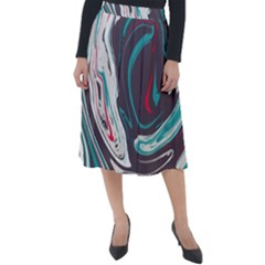 Vector Vivid Marble Pattern 1 Classic Velour Midi Skirt  by goljakoff