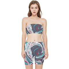 Vector Vivid Marble Pattern 1 Stretch Shorts And Tube Top Set by goljakoff