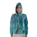 Green Vivid Marble Pattern 2 Women s Hooded Windbreaker View1