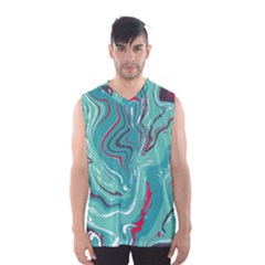 Green Vivid Marble Pattern 2 Men s Basketball Tank Top by goljakoff