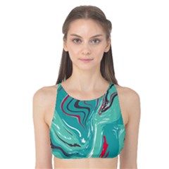 Green Vivid Marble Pattern 2 Tank Bikini Top by goljakoff