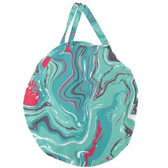 Green Vivid Marble Pattern 2 Giant Round Zipper Tote