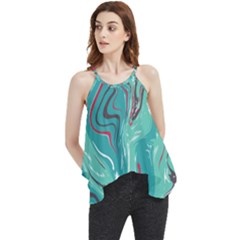 Green Vivid Marble Pattern 2 Flowy Camisole Tank Top by goljakoff