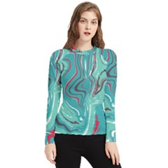 Green Vivid Marble Pattern 2 Women s Long Sleeve Rash Guard by goljakoff