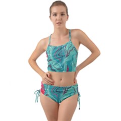 Green Vivid Marble Pattern 2 Mini Tank Bikini Set by goljakoff