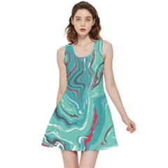 Green Vivid Marble Pattern 2 Inside Out Reversible Sleeveless Dress by goljakoff