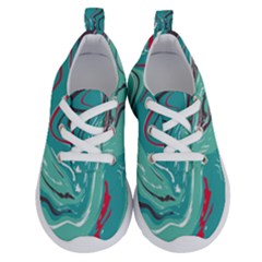 Green Vivid Marble Pattern 2 Running Shoes by goljakoff