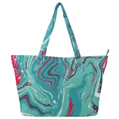 Green Vivid Marble Pattern 2 Full Print Shoulder Bag by goljakoff