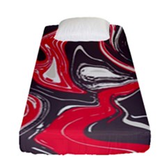 Red Vivid Marble Pattern 3 Fitted Sheet (single Size) by goljakoff