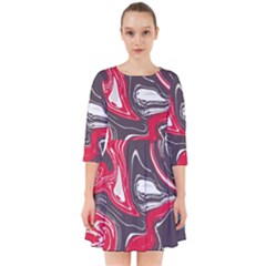 Red Vivid Marble Pattern 3 Smock Dress by goljakoff