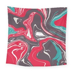 Red Vivid Marble Pattern 3 Square Tapestry (large) by goljakoff