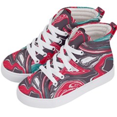 Red Vivid Marble Pattern 3 Kids  Hi-top Skate Sneakers by goljakoff