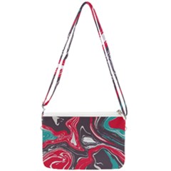 Red Vivid Marble Pattern 3 Double Gusset Crossbody Bag by goljakoff