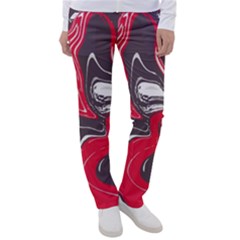 Red Vivid Marble Pattern 3 Women s Casual Pants by goljakoff