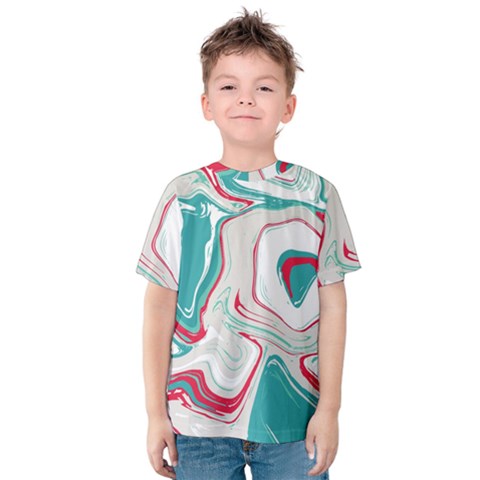 Vivid Marble Pattern Kids  Cotton Tee by goljakoff