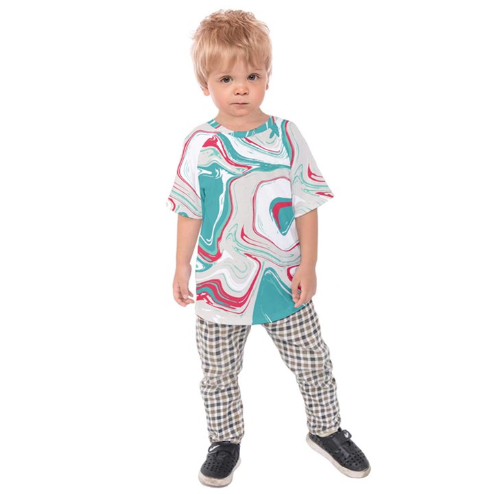 Vivid Marble Pattern Kids  Raglan Tee