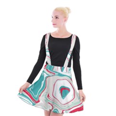 Vivid Marble Pattern Suspender Skater Skirt by goljakoff