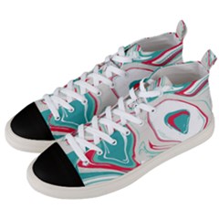 Vivid Marble Pattern Men s Mid-top Canvas Sneakers by goljakoff