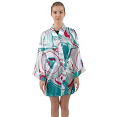 Vivid Marble Pattern Long Sleeve Satin Kimono by goljakoff