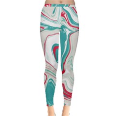 Vivid Marble Pattern Inside Out Leggings by goljakoff