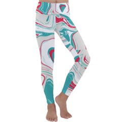 Vivid Marble Pattern Kids  Lightweight Velour Classic Yoga Leggings by goljakoff