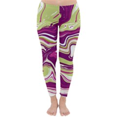 Purple Vivid Marble Pattern Classic Winter Leggings by goljakoff