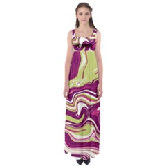 Purple Vivid Marble Pattern Empire Waist Maxi Dress by goljakoff