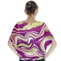 Purple Vivid Marble Pattern Batwing Chiffon Blouse View2