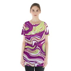 Purple Vivid Marble Pattern Skirt Hem Sports Top by goljakoff