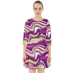 Purple Vivid Marble Pattern Smock Dress by goljakoff