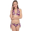 Purple Vivid Marble Pattern Tie It Up Bikini Set View1