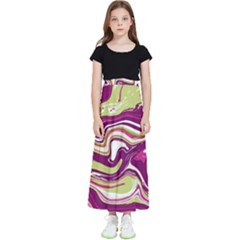 Purple Vivid Marble Pattern Kids  Skirt by goljakoff