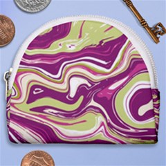 Purple Vivid Marble Pattern Horseshoe Style Canvas Pouch by goljakoff