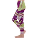 Purple Vivid Marble Pattern Kids  Lightweight Velour Leggings View2