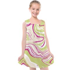 Vector Vivid Marble Pattern 6 Kids  Cross Back Dress by goljakoff