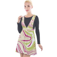 Vector Vivid Marble Pattern 6 Plunge Pinafore Velour Dress by goljakoff