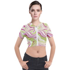 Vector Vivid Marble Pattern 6 Short Sleeve Cropped Jacket by goljakoff