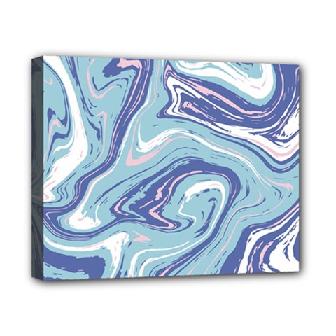 Blue Vivid Marble Pattern Canvas 10  X 8  (stretched) by goljakoff