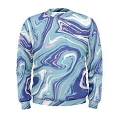 Blue Vivid Marble Pattern Men s Sweatshirt by goljakoff